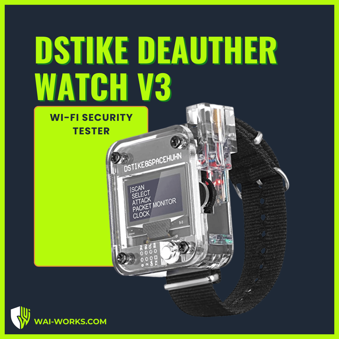 Deauther Watch V3 Wi-Fi security testing device for network analysis and hacking prevention.