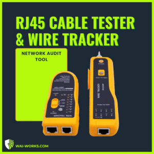 Ethernet cable tester and wire tracker for network diagnostics and troubleshooting.