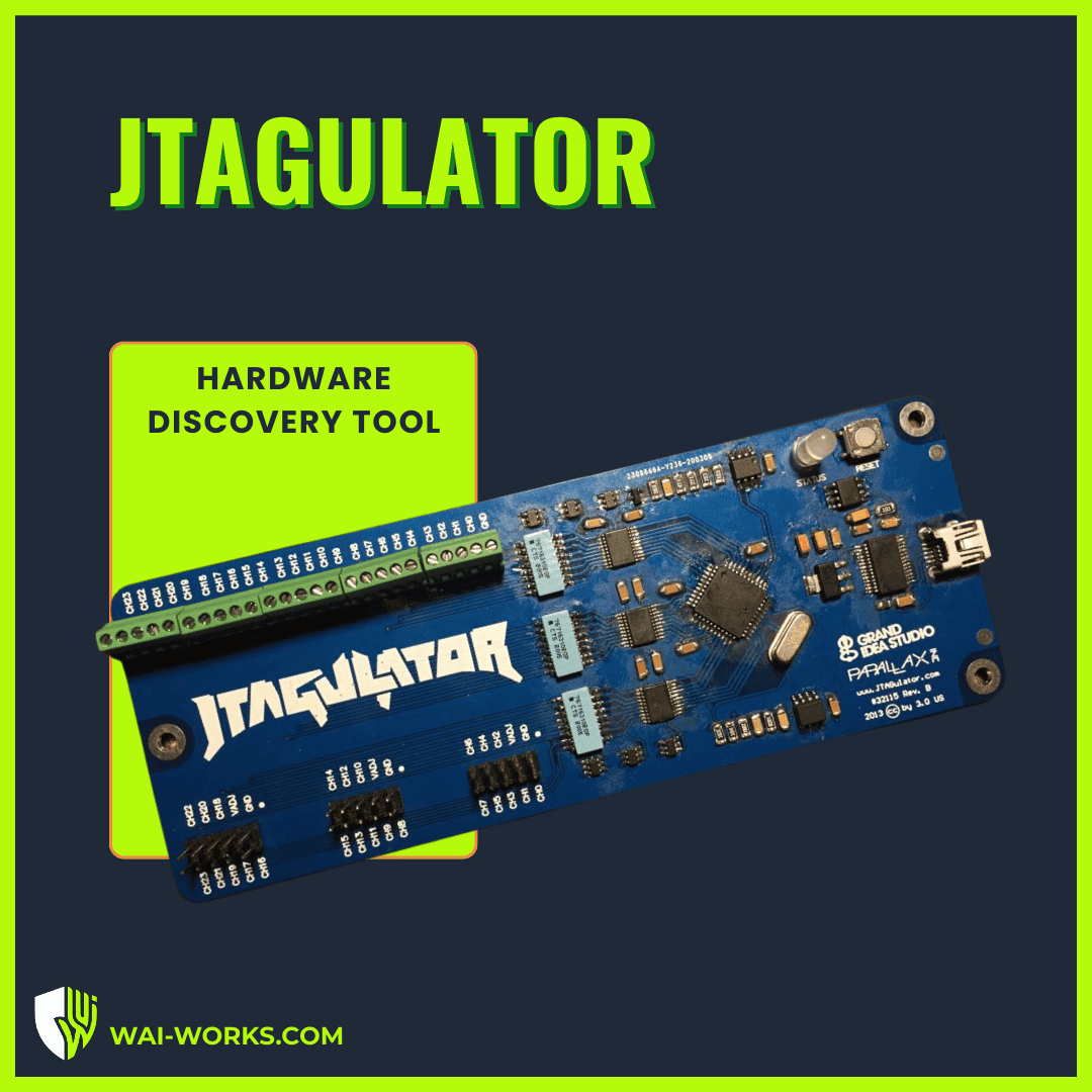 JTAGulator hardware debugging tool for on-chip interface discovery.