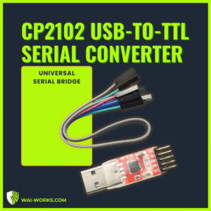 USB-to-TTL serial converter for device communication.