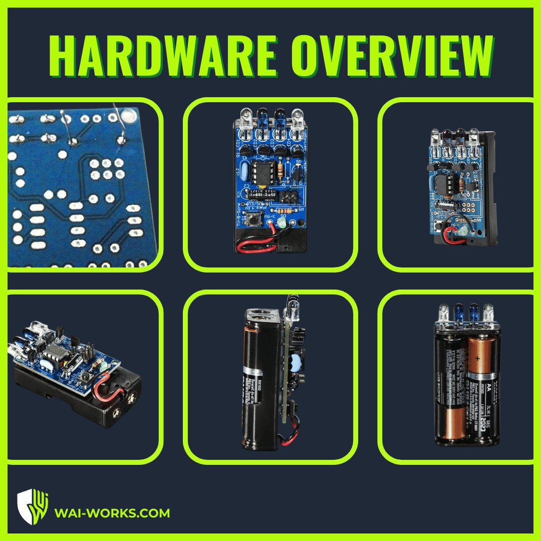Collection of electronic components used in professional pentesting and hacking gadgets.