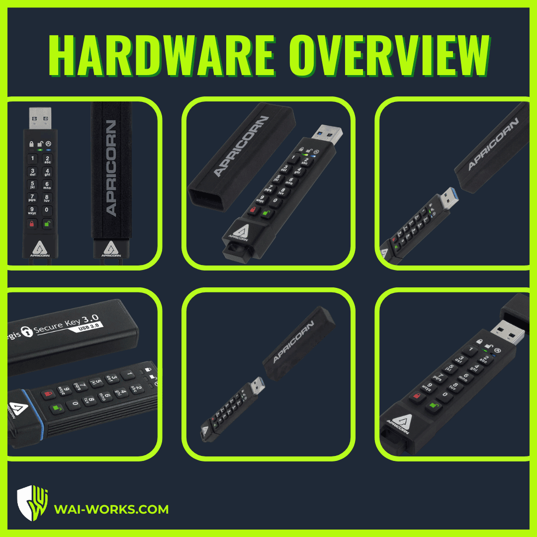 Encrypted USB security device for data protection and secure storage.