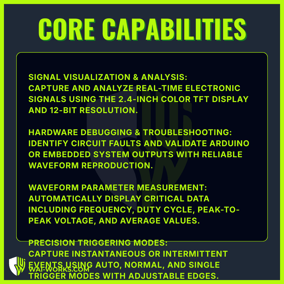 Portable Digital Pocket Oscilloscope for Electronics Testing.