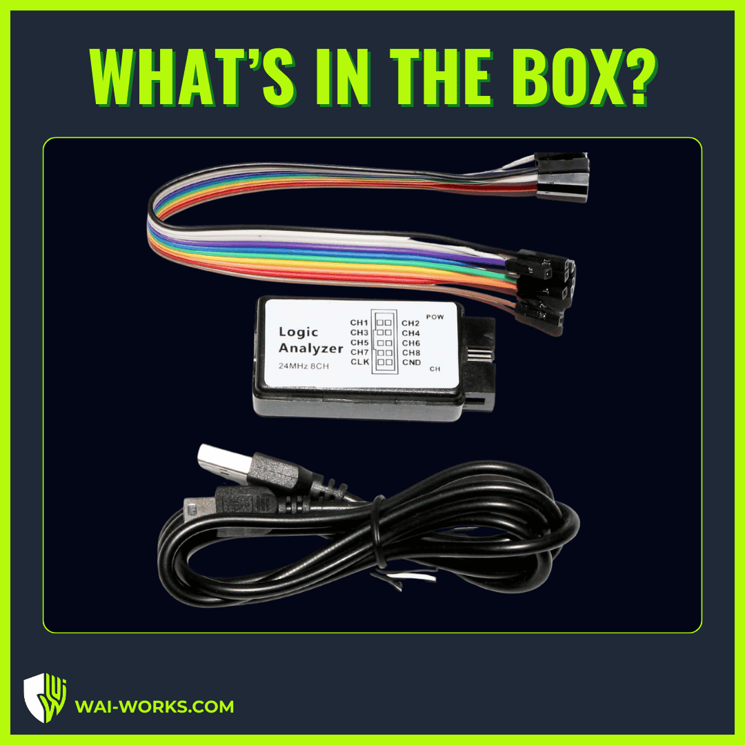 High-speed 8-channel USB logic analyzer for electronic testing and debugging.