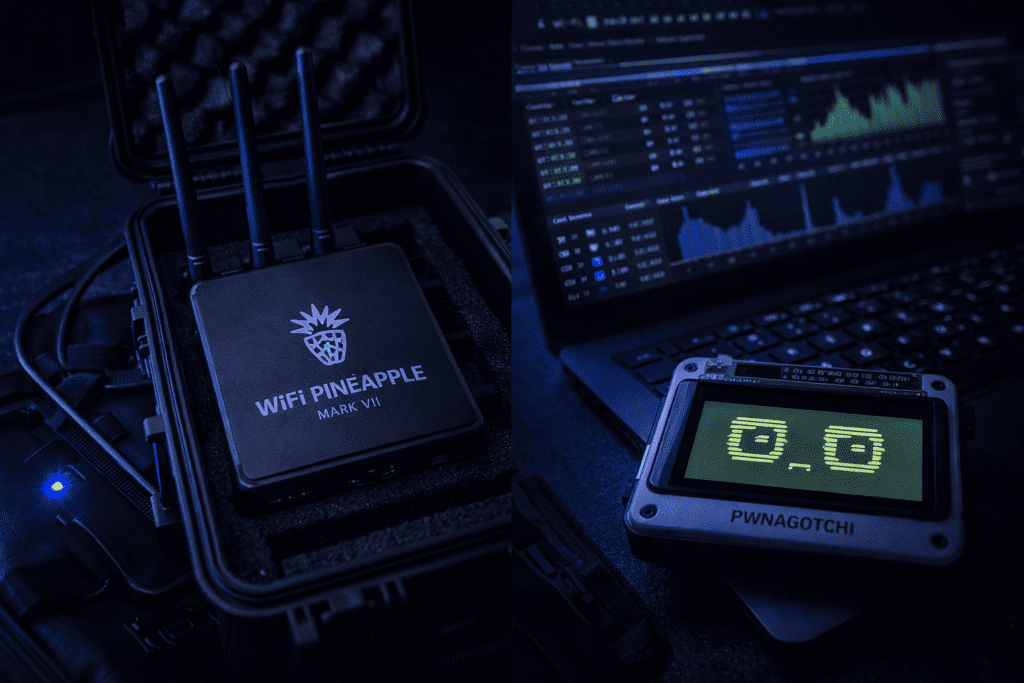 WiFi Pineapple Mark VII vs Pwnagotchi: Automated WiFi Security Testing Showdown