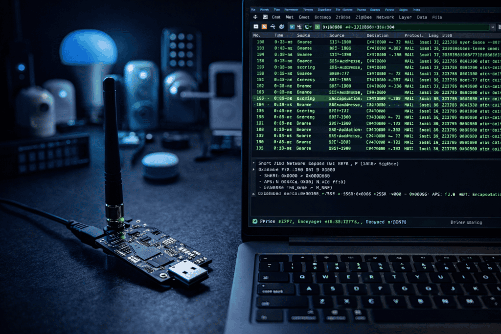 Zigbee Security Testing: Complete Protocol Analysis with Sniffer Hardware