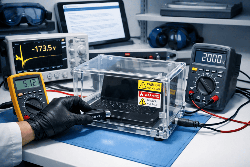 USB Kill Device Testing Protocol: Validating Hardware Security Against Voltage Attacks